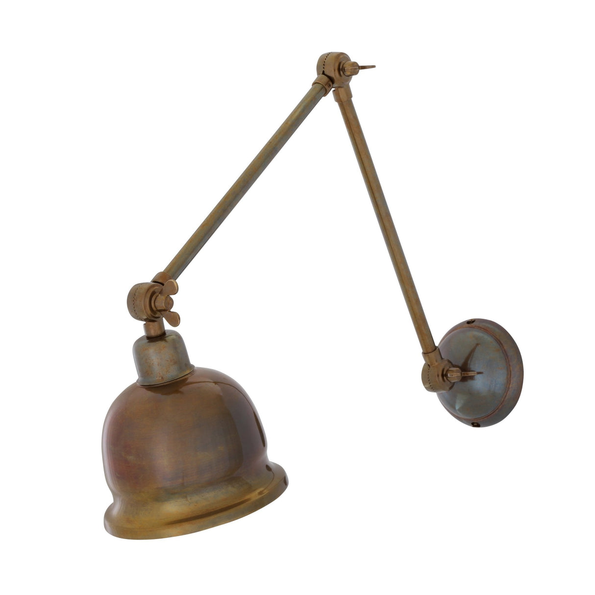 Industrial Antique Brass Extendable Wall Light