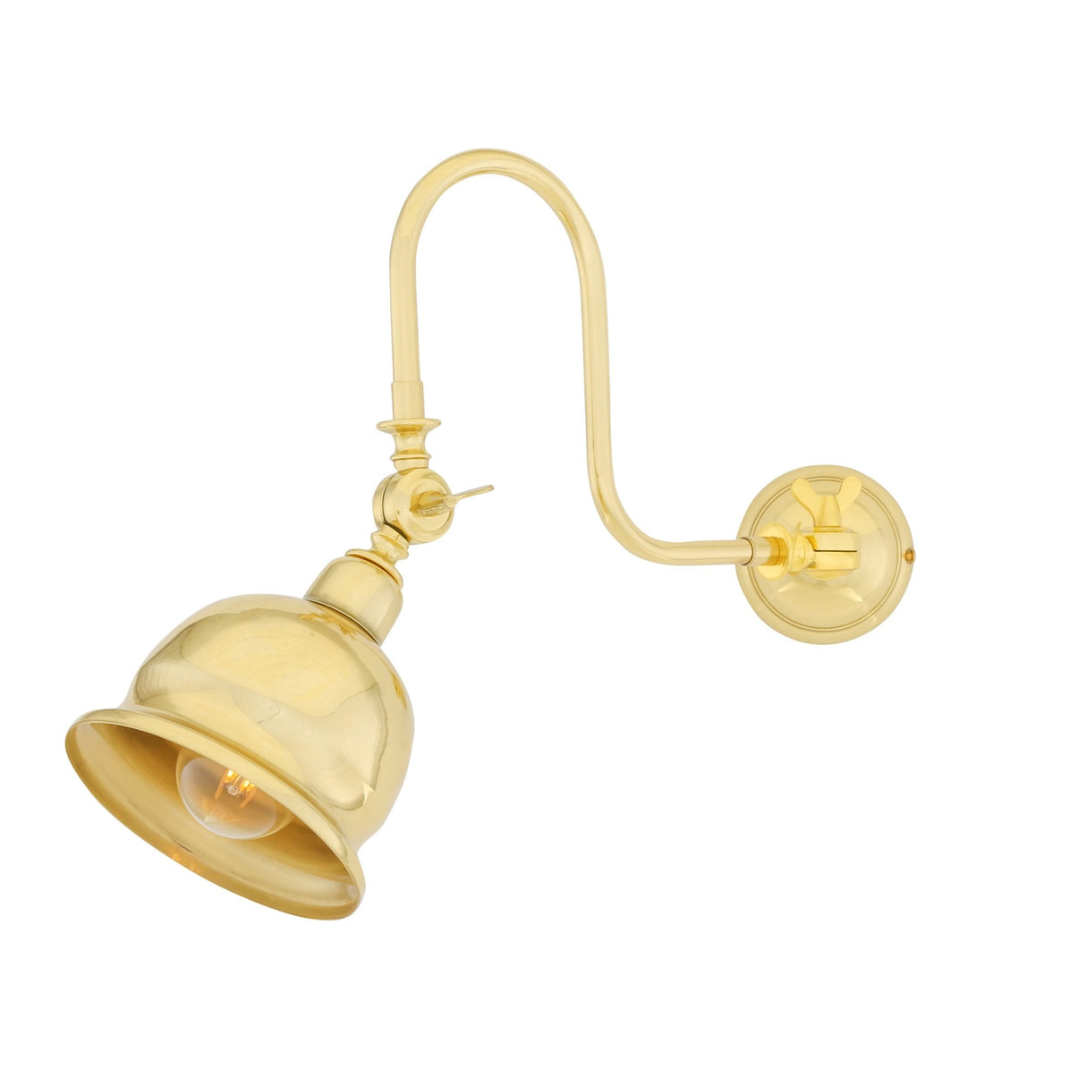 Vintage Brass Swivel Wall Light with Industrial Charm