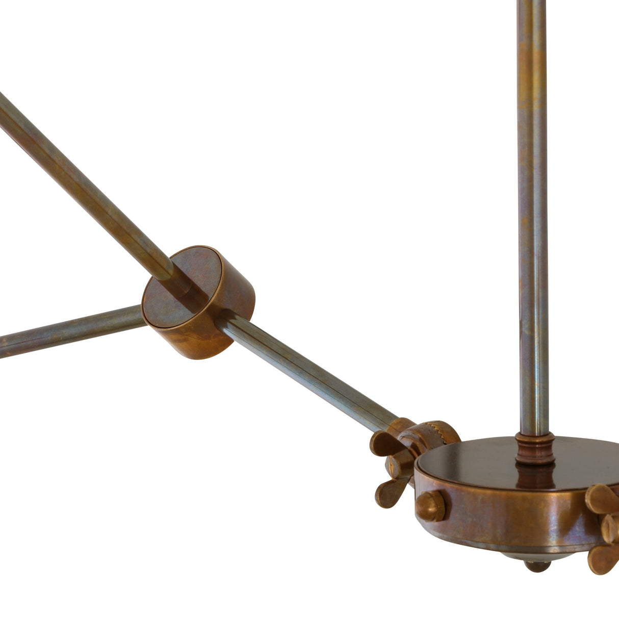 Ottawa Chandelier - Modern Brass and Glass Adjustable Arm Ceiling Fixture