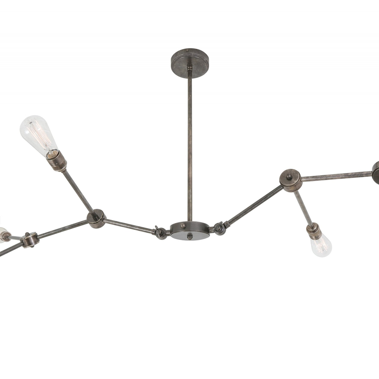Ottawa Chandelier - Modern Brass and Glass Adjustable Arm Ceiling Fixture