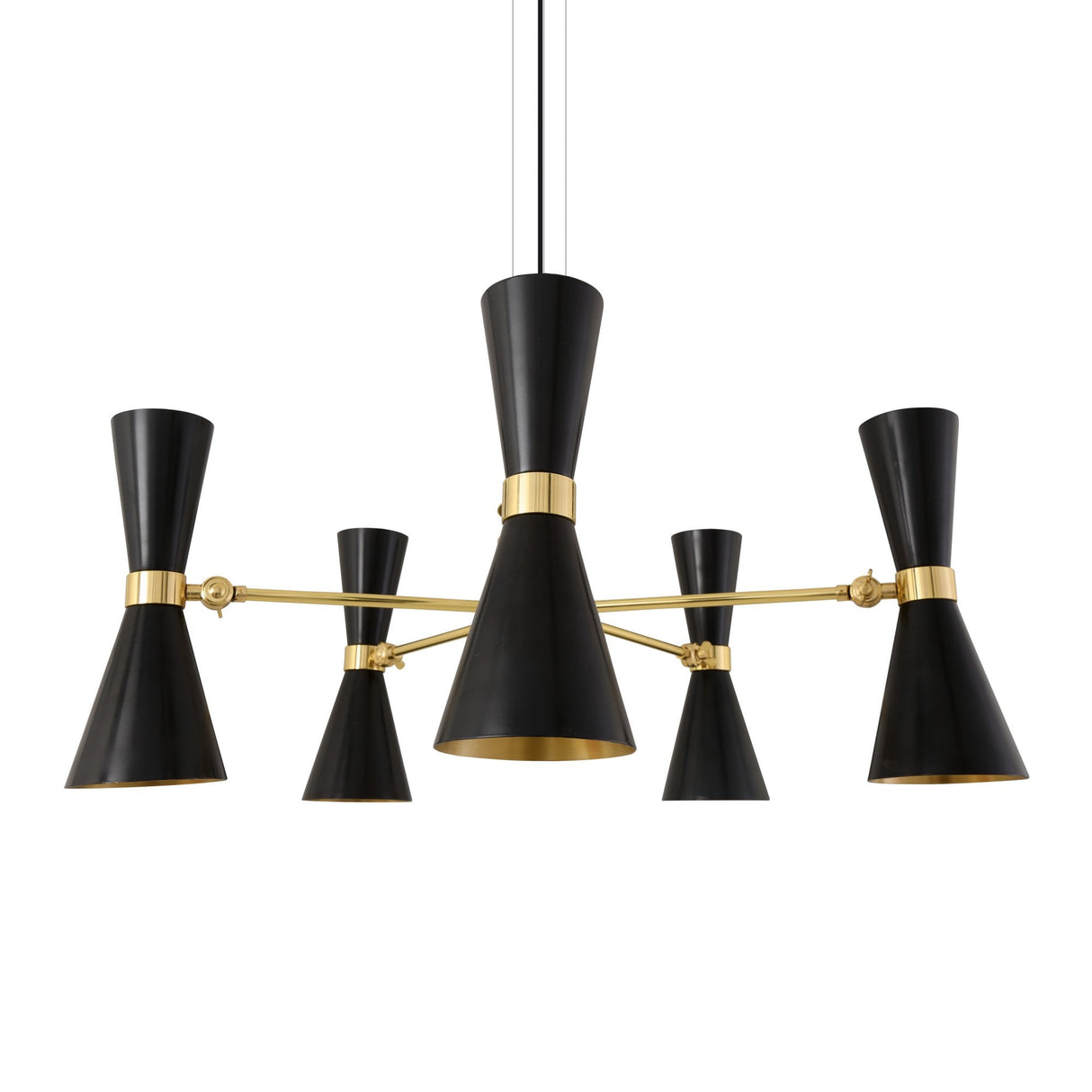 Cairo 5-Light Chandelier in Polished Brass and Matte Black