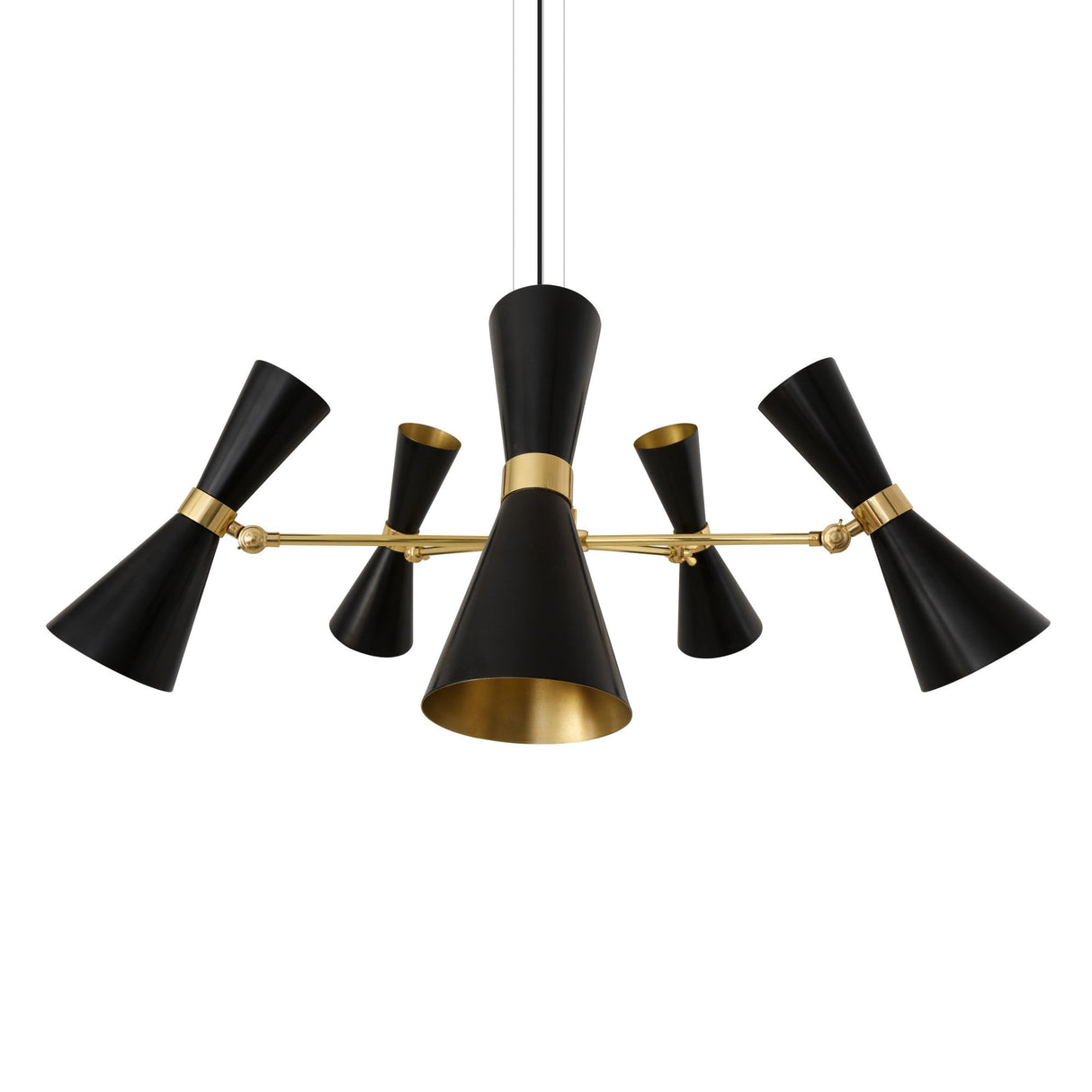Cairo 5-Light Chandelier in Polished Brass and Matte Black