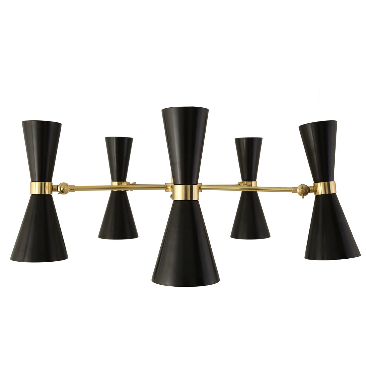 Cairo 5-Light Chandelier in Polished Brass and Matte Black