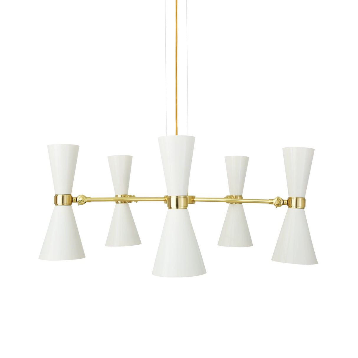 Cairo 5-Light Chandelier in Polished Brass and Matte Black