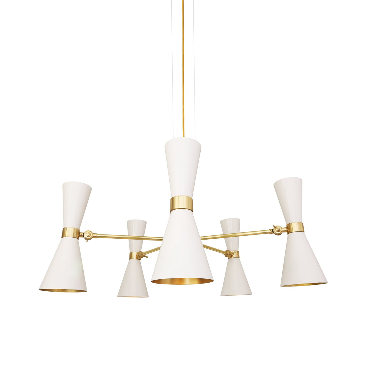 Cairo 5-Light Chandelier in Polished Brass and Matte Black