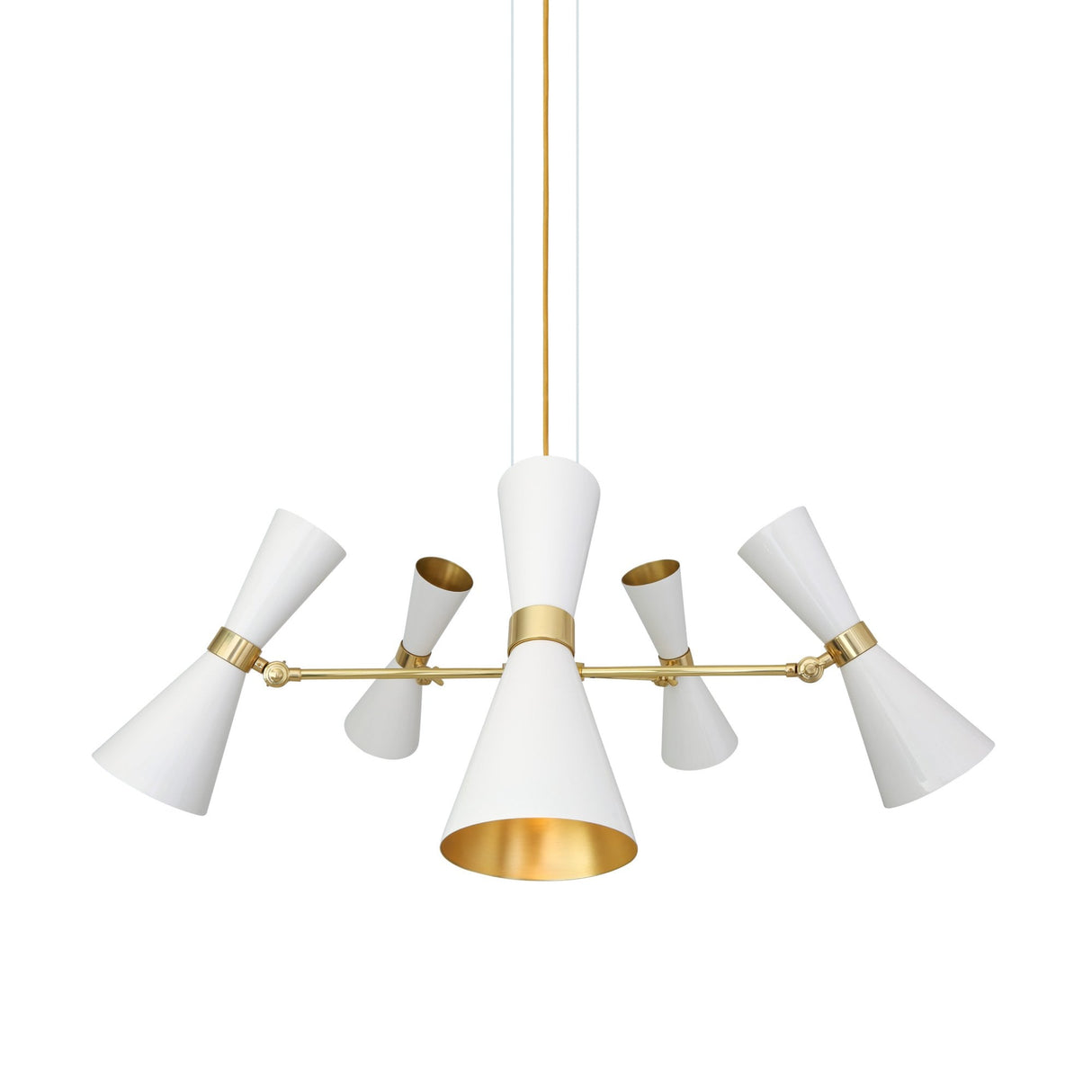 Cairo 5-Light Chandelier in Polished Brass and Matte Black