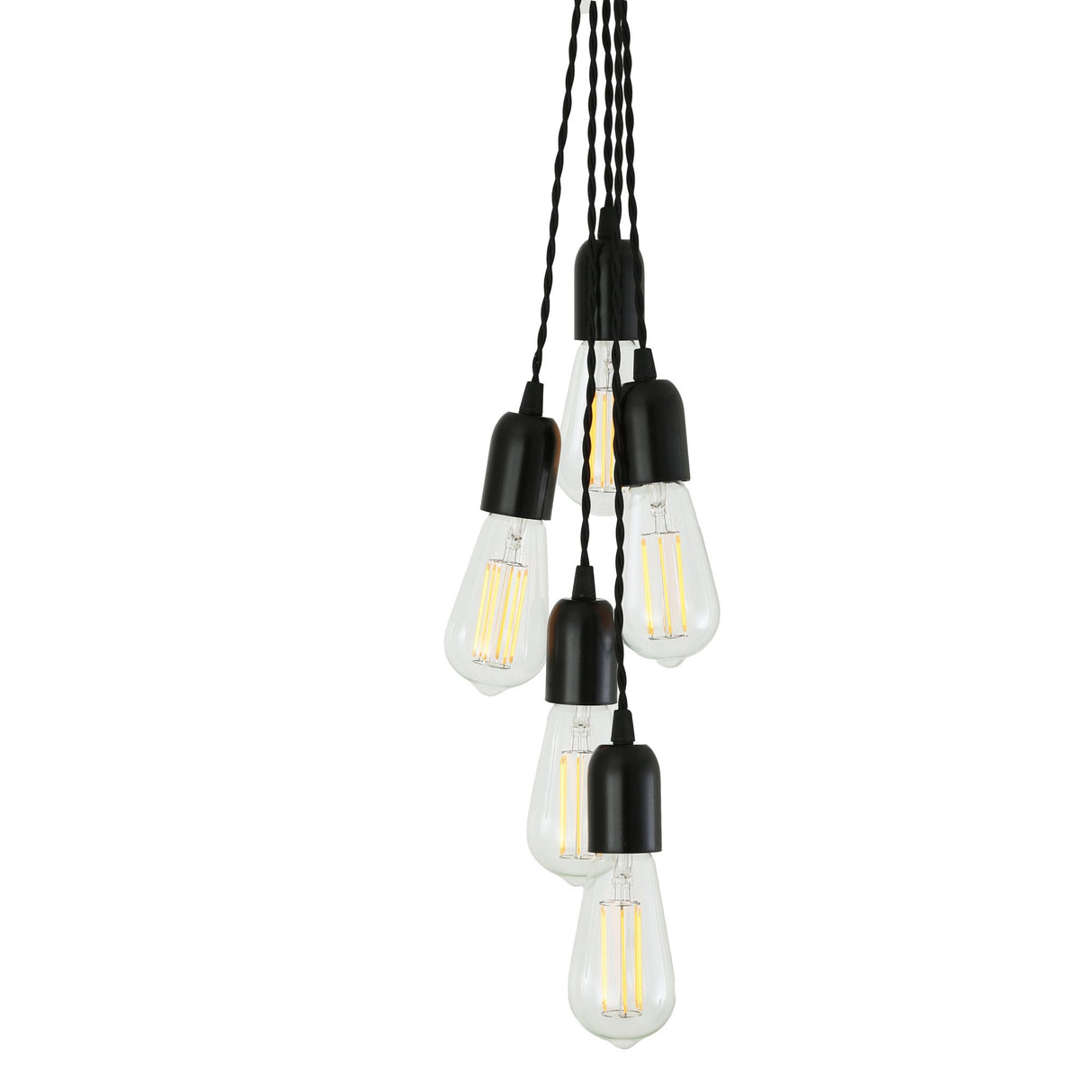 Elegant Matte Black Aneho Cluster Pendant Light