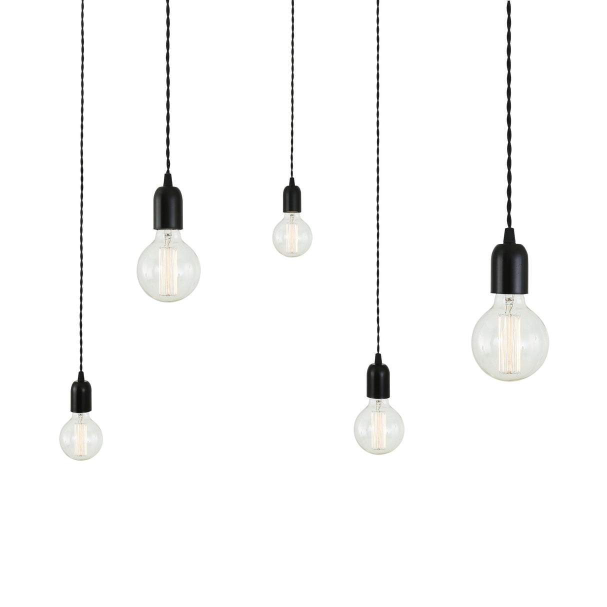 Elegant Matte Black Aneho Cluster Pendant Light