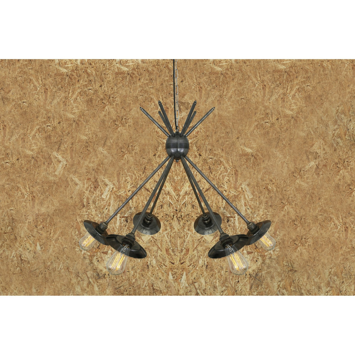 Vintage Industrial Hakone Chandelier in Antique Brass