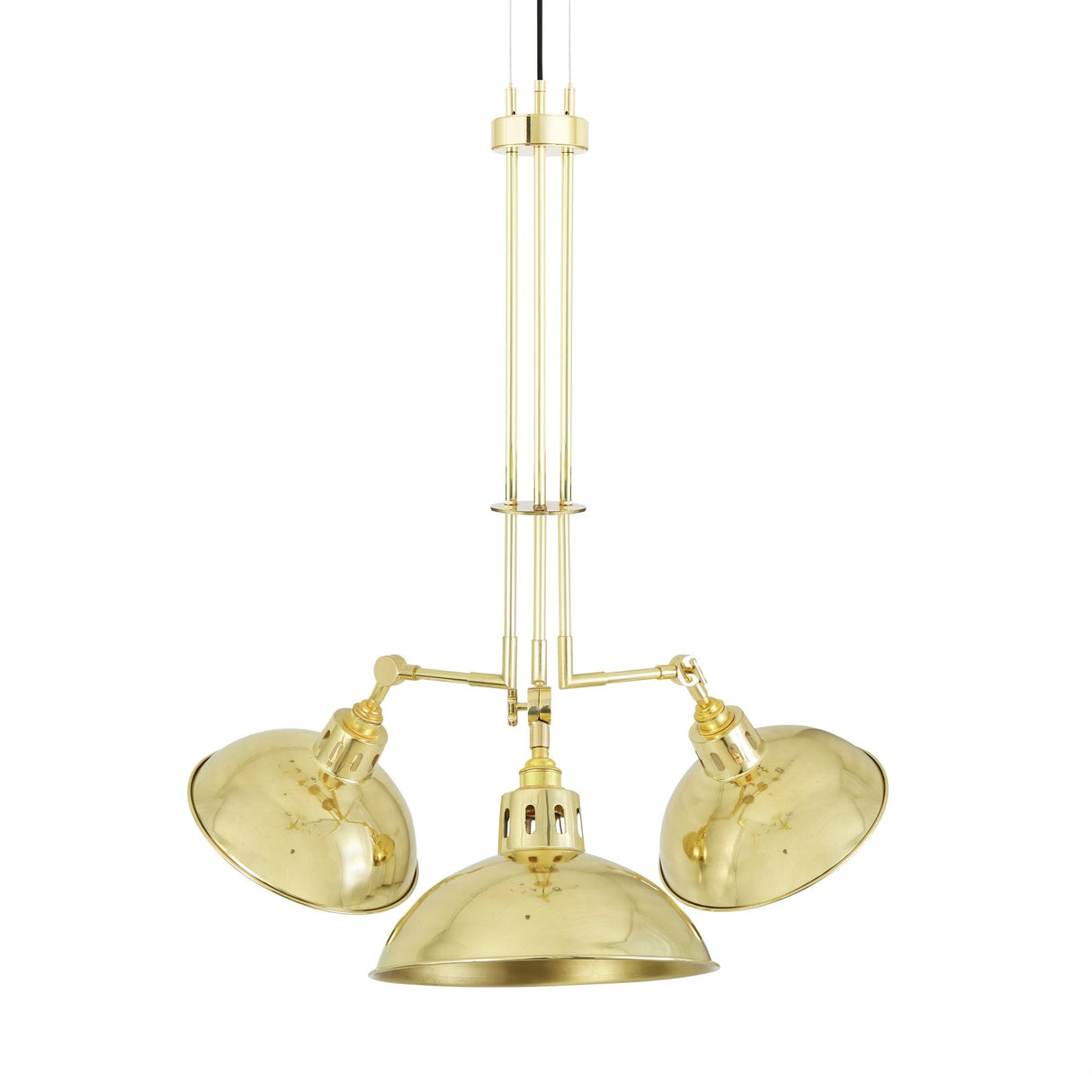 Vintage Elegance: Sparti Three-Arm Brass Chandelier