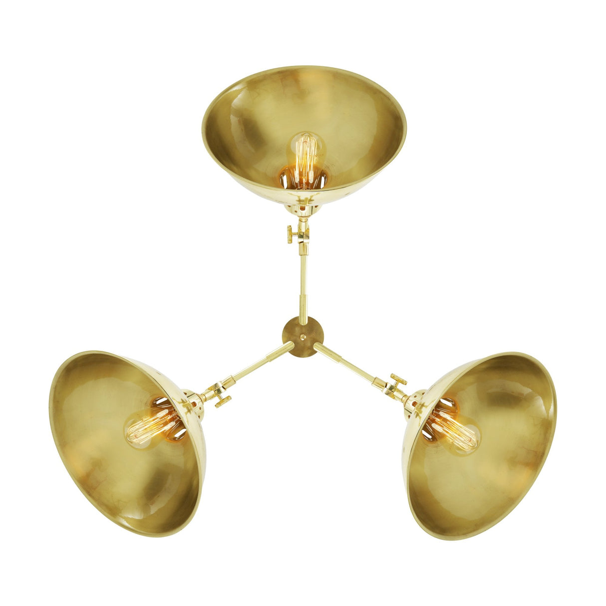 Vintage Elegance: Sparti Three-Arm Brass Chandelier