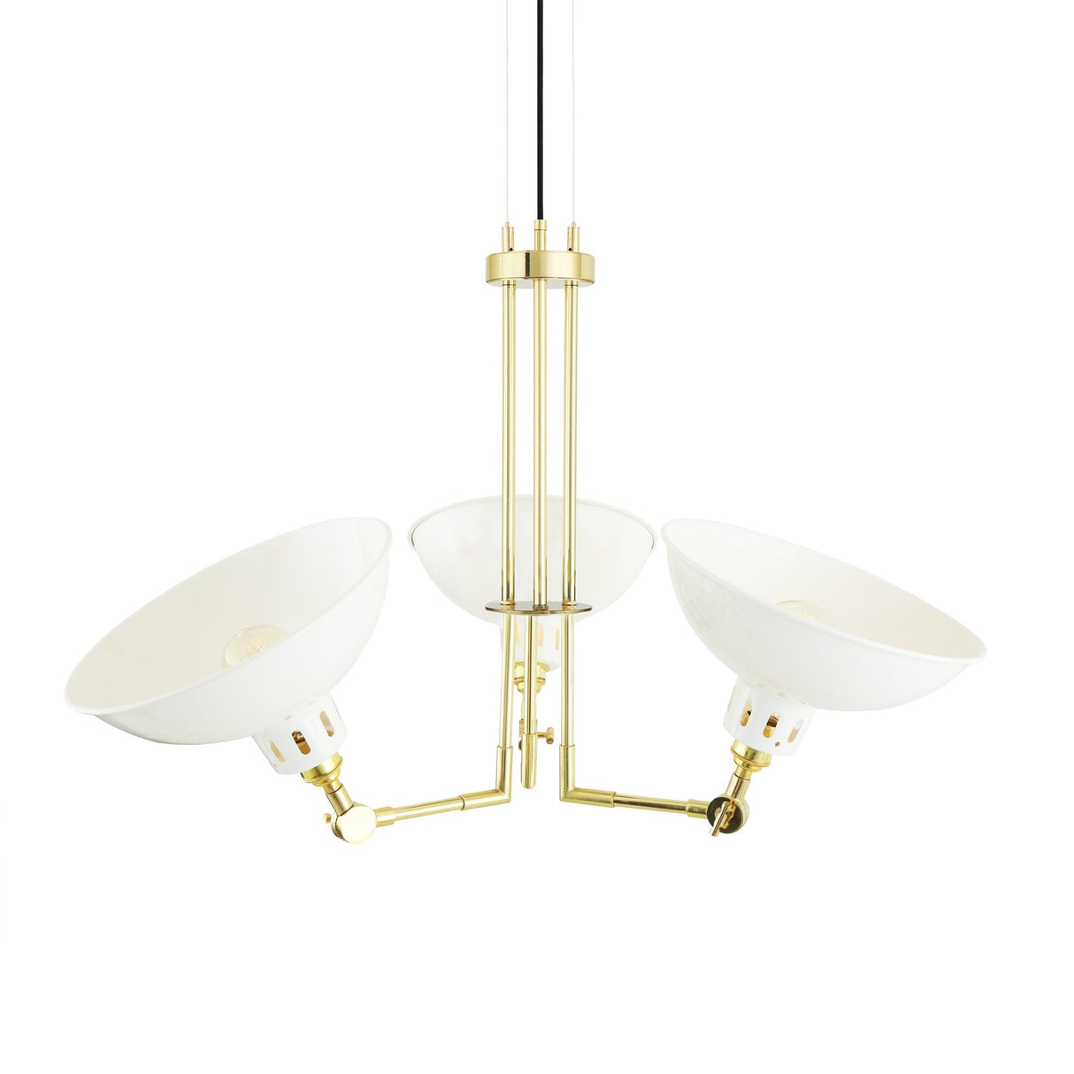 Vintage Elegance: Sparti Three-Arm Brass Chandelier