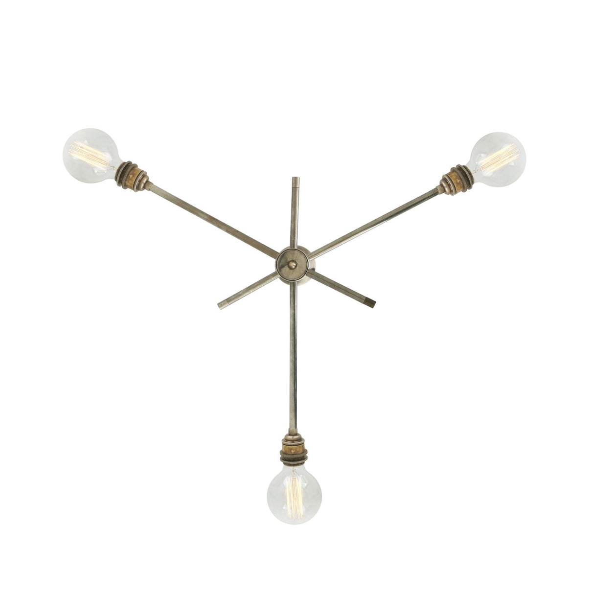 Mombasa Vintage Brass Chandelier with Three Elegant Arms