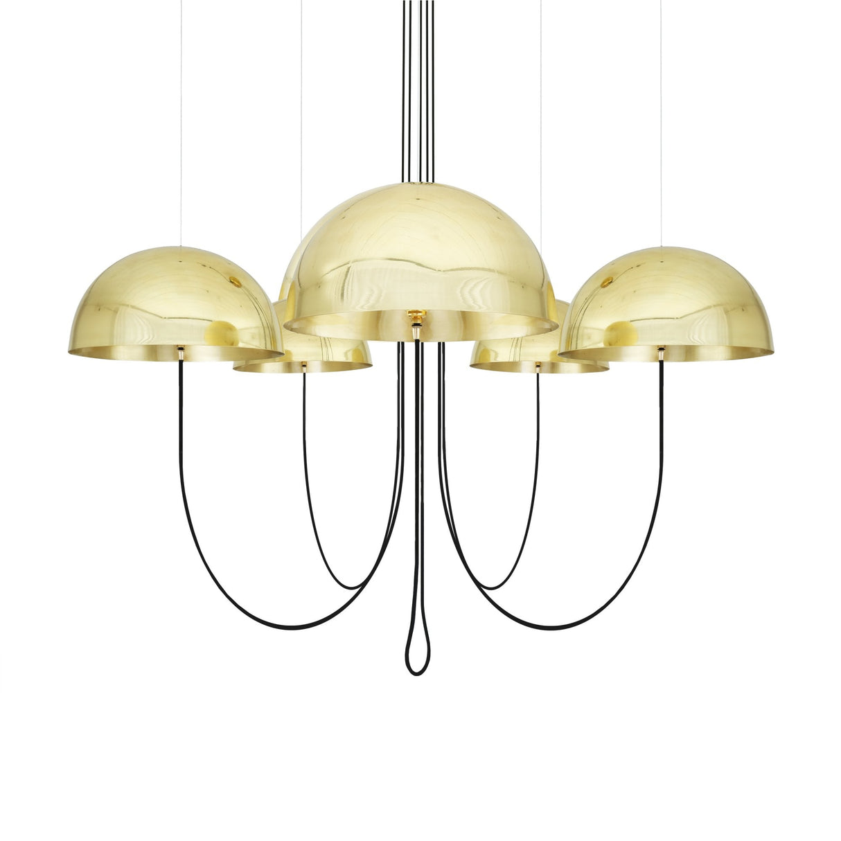 Elegant Brass Dome Chandelier with Floating Design