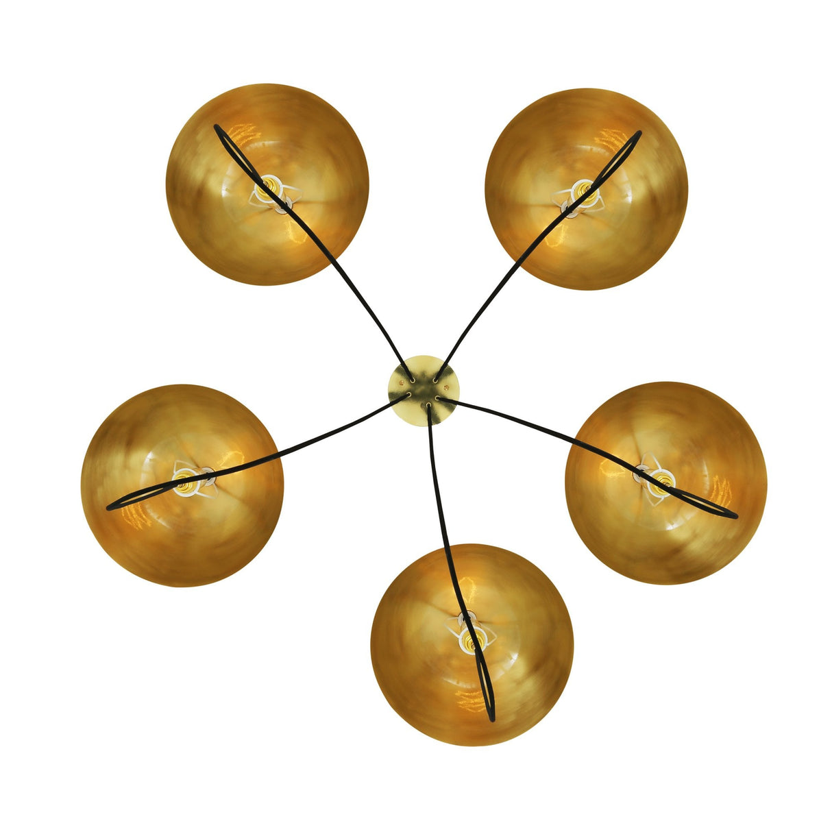 Elegant Brass Dome Chandelier with Floating Design