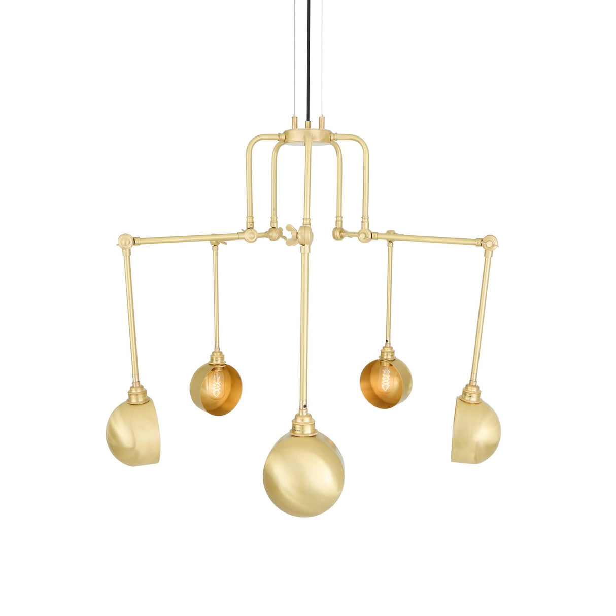 San Jose Five-Light Brass Chandelier with Adjustable Arms