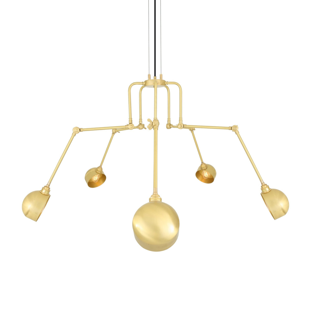 San Jose Five-Light Brass Chandelier with Adjustable Arms