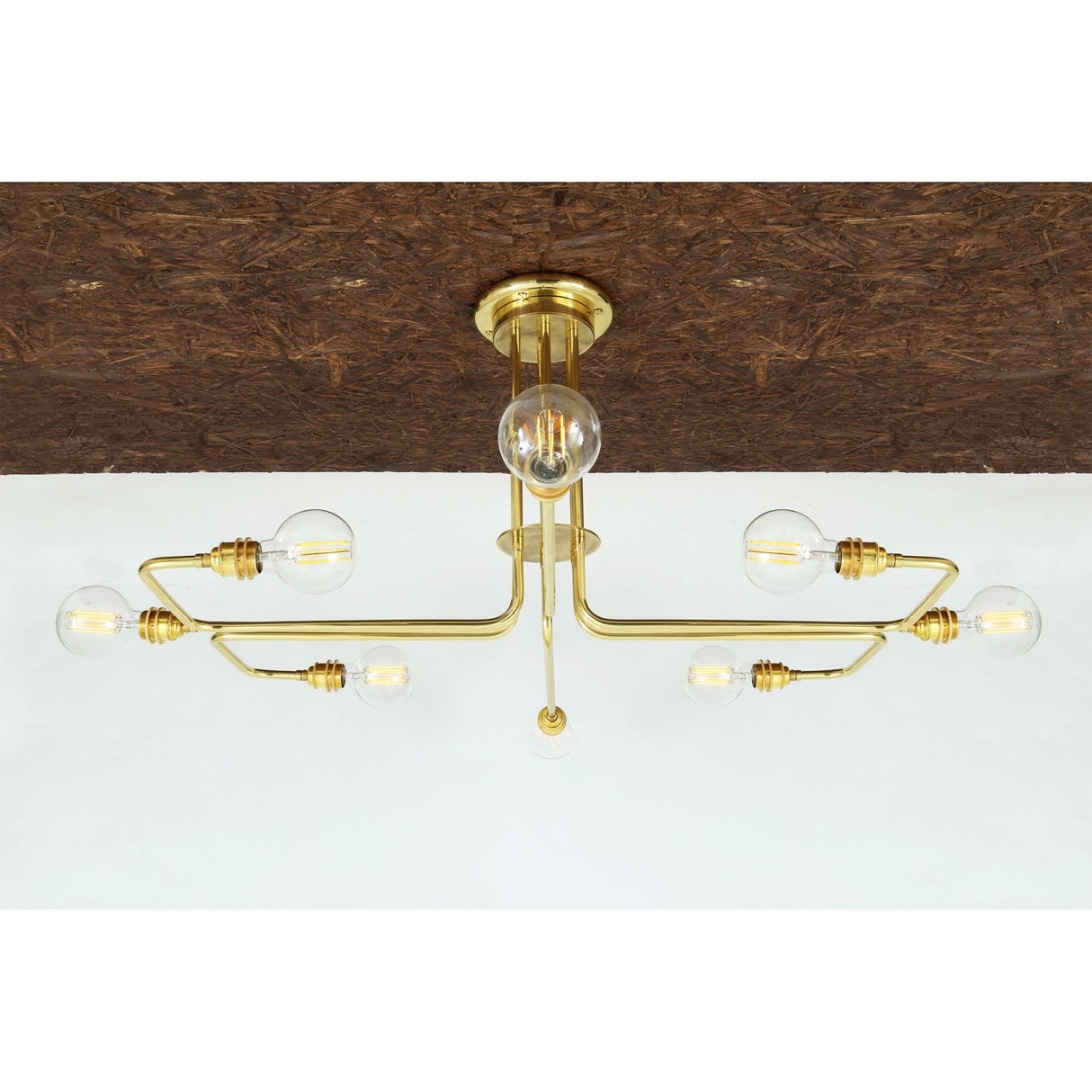 Irbid Industrial Brass Chandelier with Glass Bulb Accents