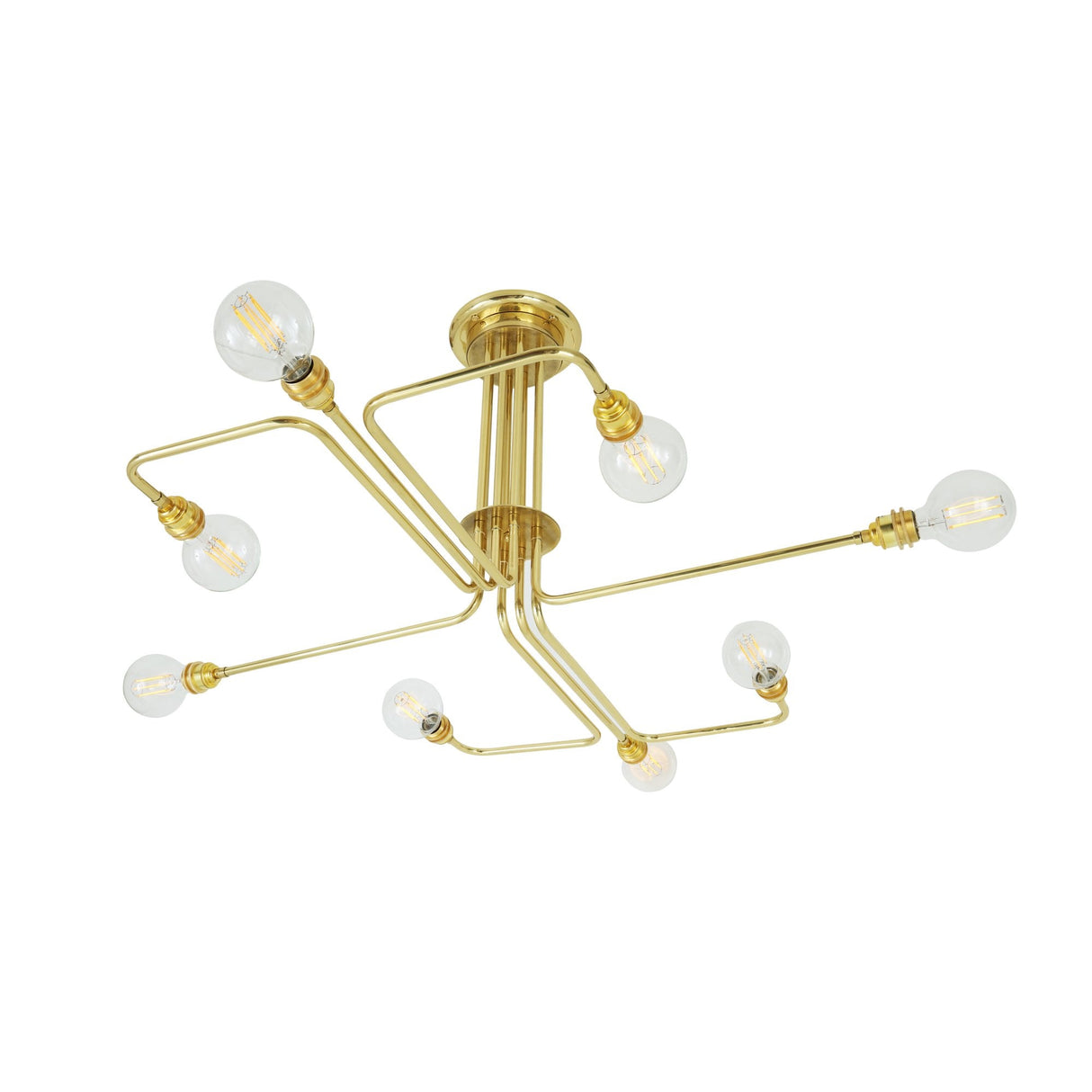 Irbid Industrial Brass Chandelier with Glass Bulb Accents