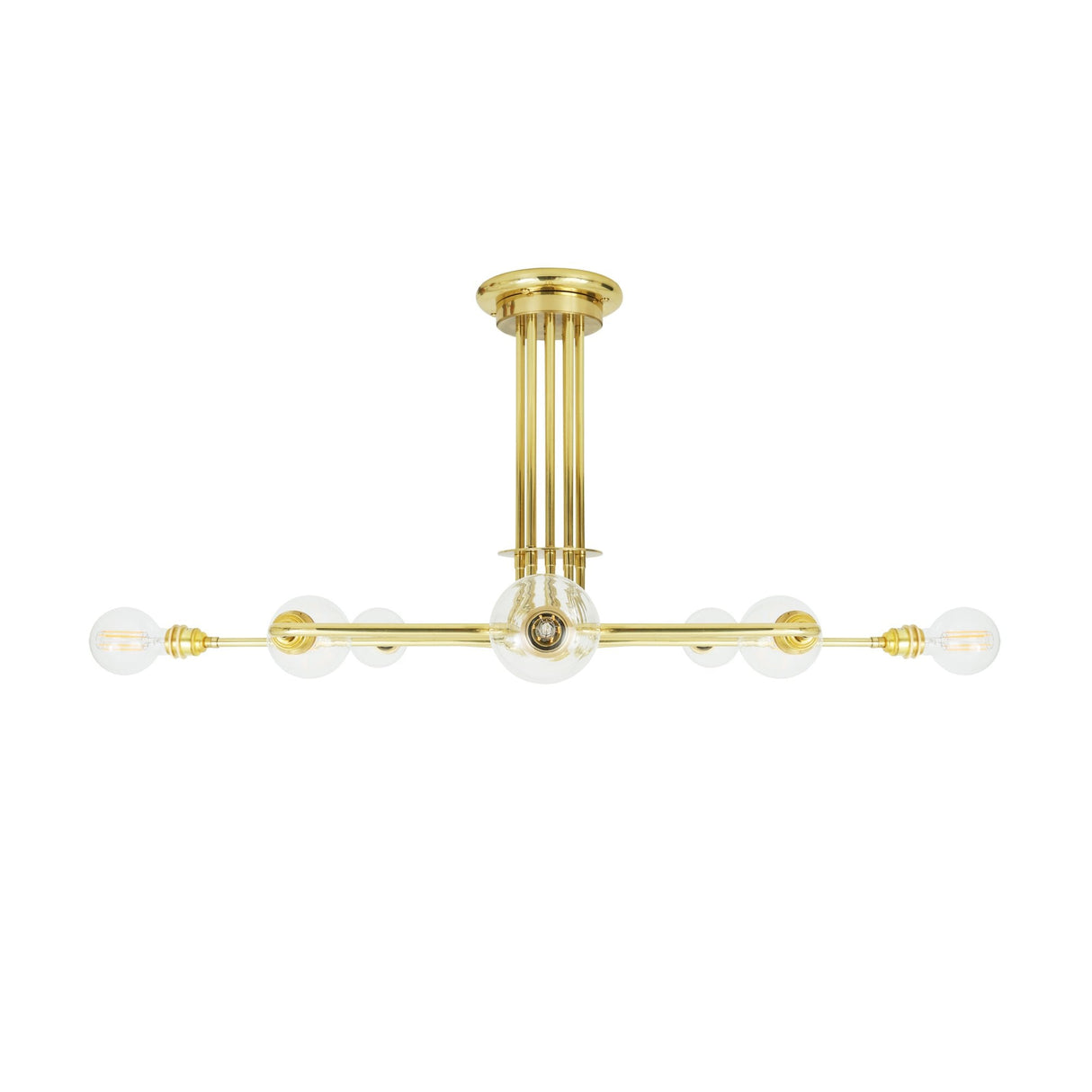 Irbid Industrial Brass Chandelier with Glass Bulb Accents