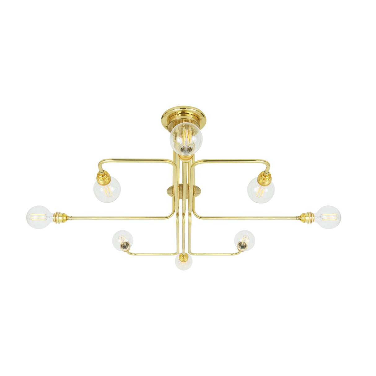 Irbid Industrial Brass Chandelier with Glass Bulb Accents