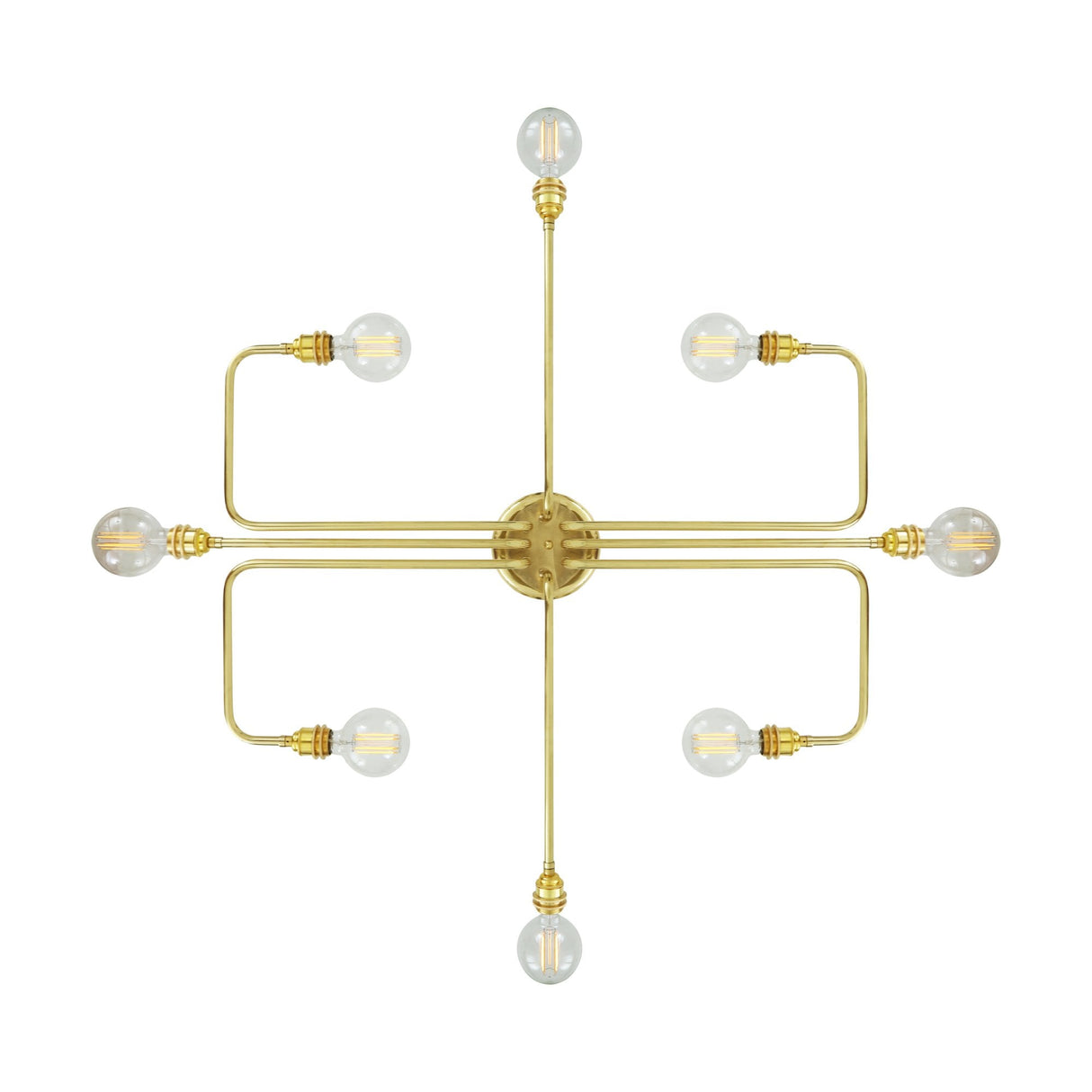 Irbid Industrial Brass Chandelier with Glass Bulb Accents