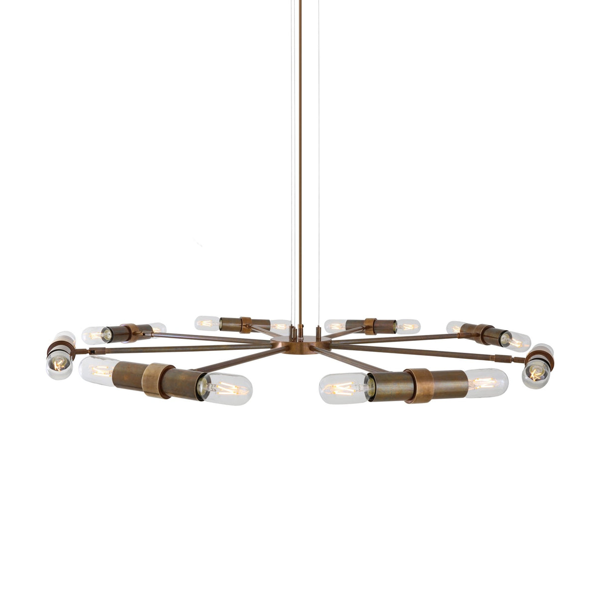 Kendu 16-Light Spiral Arm Chandelier in Antique Brass