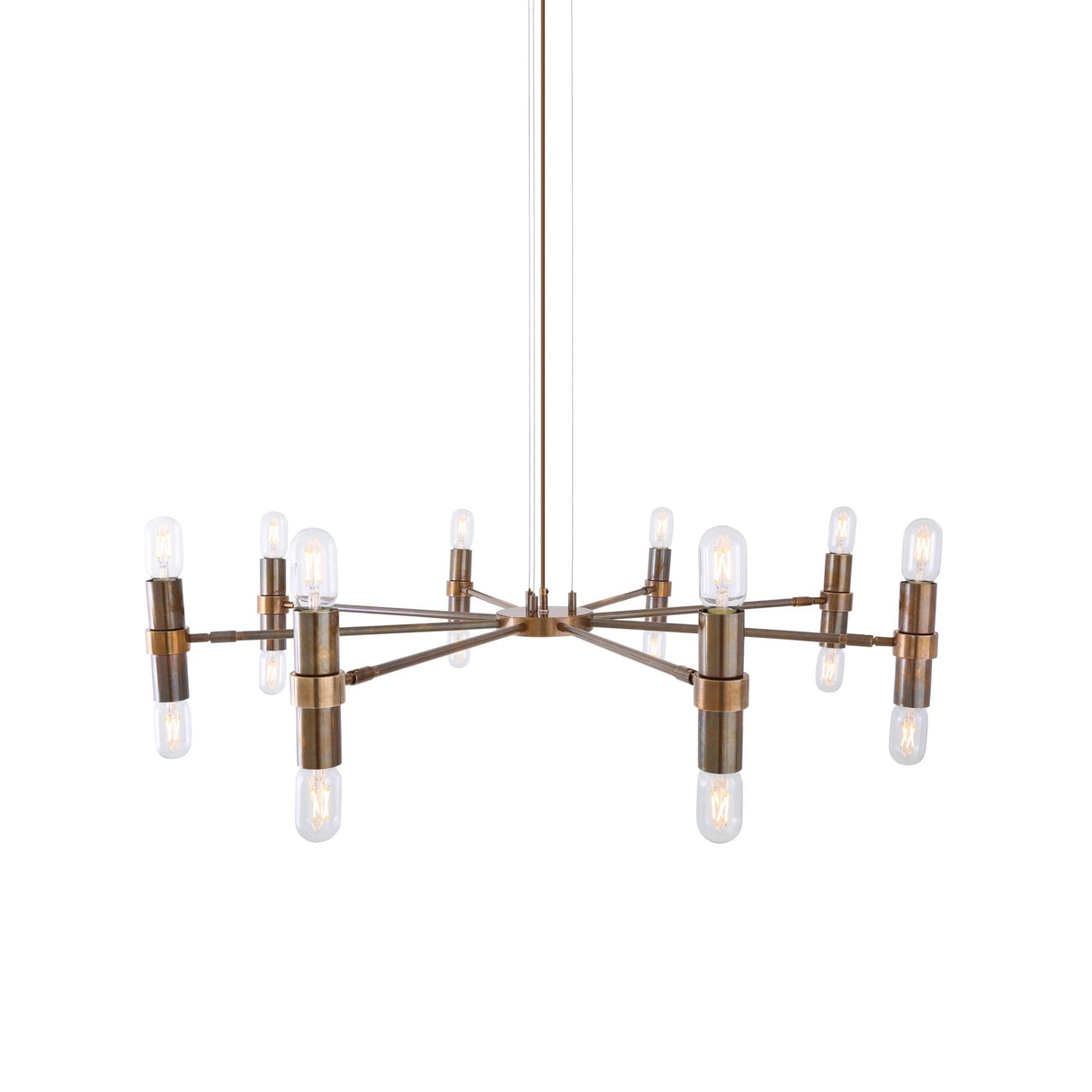 Kendu 16-Light Spiral Arm Chandelier in Antique Brass