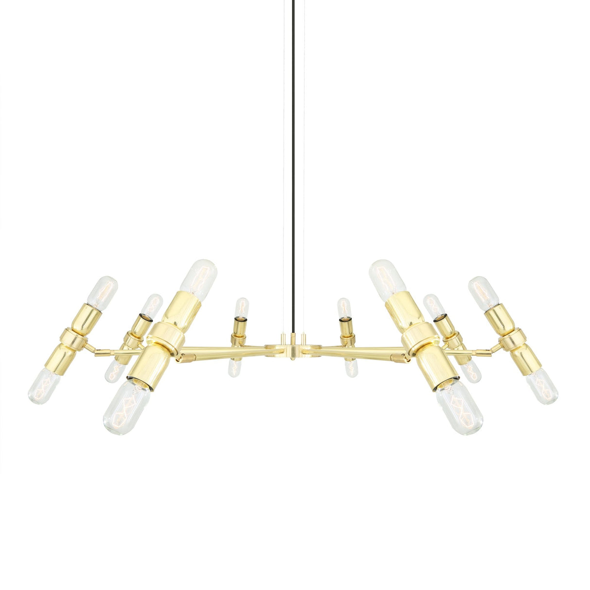 Kendu 16-Light Spiral Arm Chandelier in Antique Brass