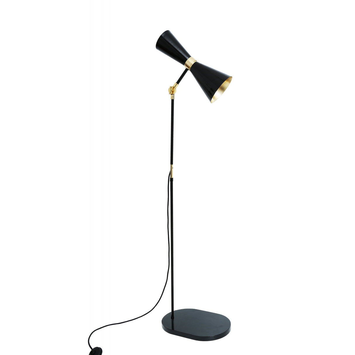 Cairo Floor Lamp in Polished Brass and Matte Black Finish