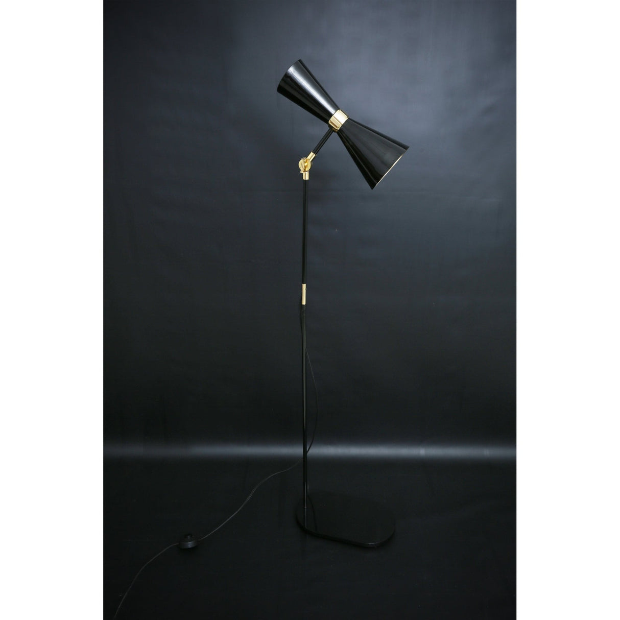 Cairo Floor Lamp in Polished Brass and Matte Black Finish
