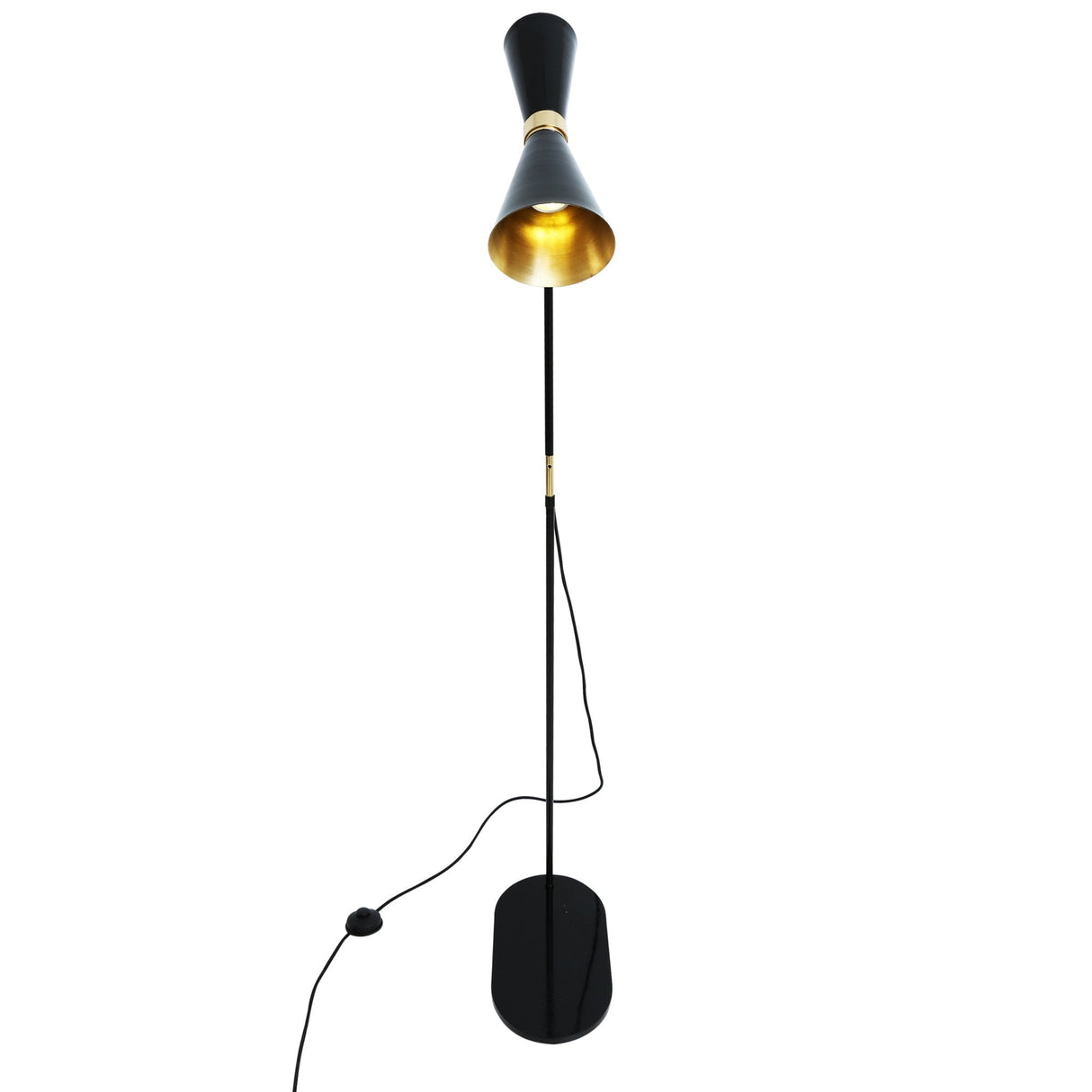 Cairo Floor Lamp in Polished Brass and Matte Black Finish