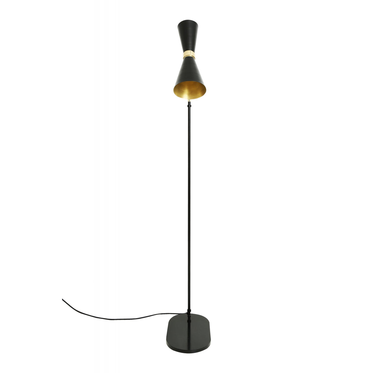 Cairo Floor Lamp in Polished Brass and Matte Black Finish