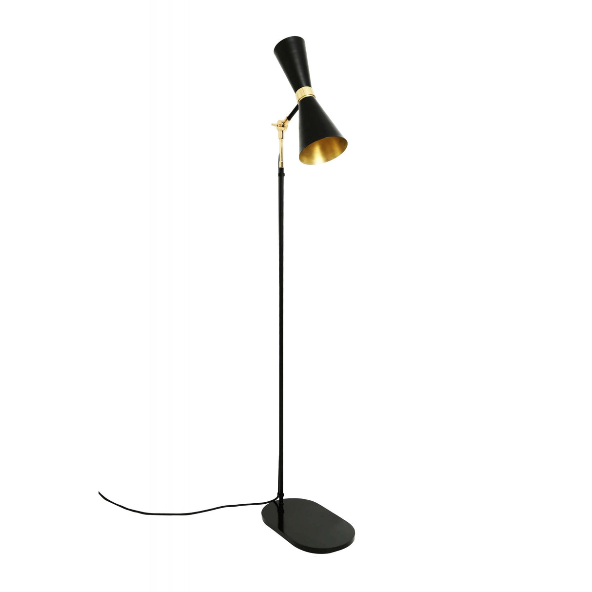 Cairo Floor Lamp in Polished Brass and Matte Black Finish