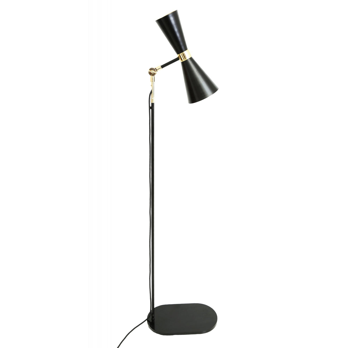 Cairo Floor Lamp in Polished Brass and Matte Black Finish