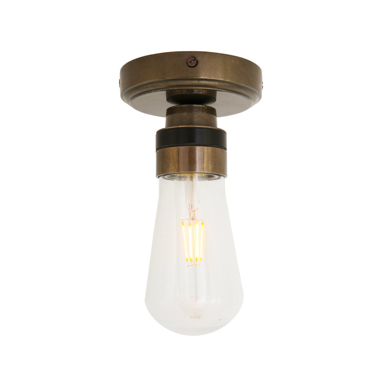 Kura Teardrop Ceiling Light in Antique Brass Finish