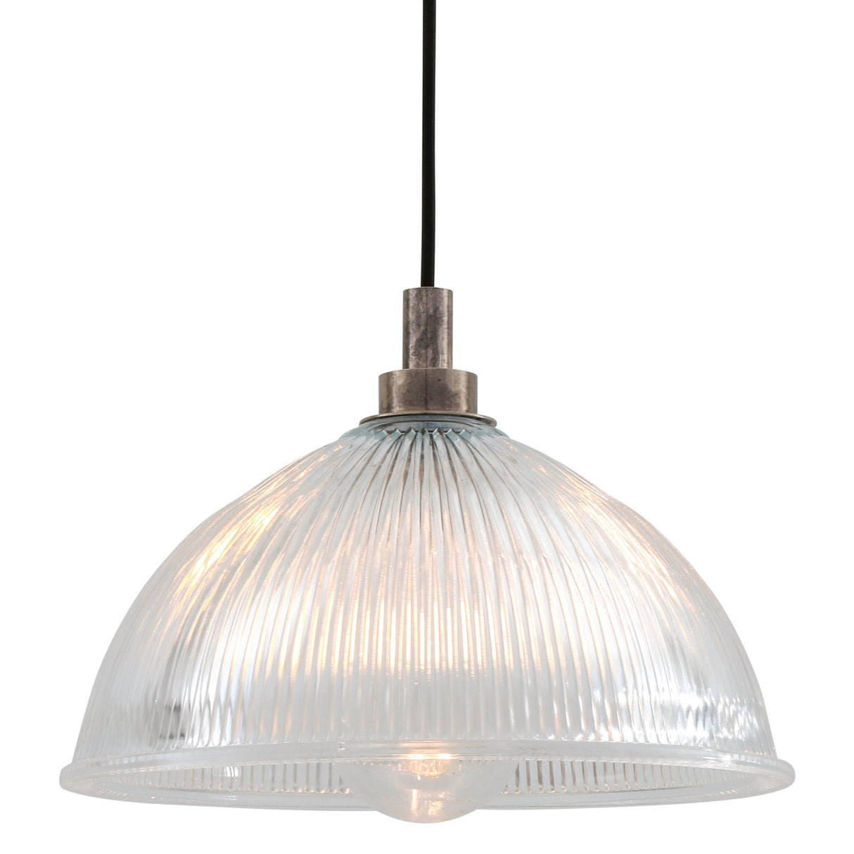 Maris Pendant Light in Antique Brass with Clear Prismatic Glass