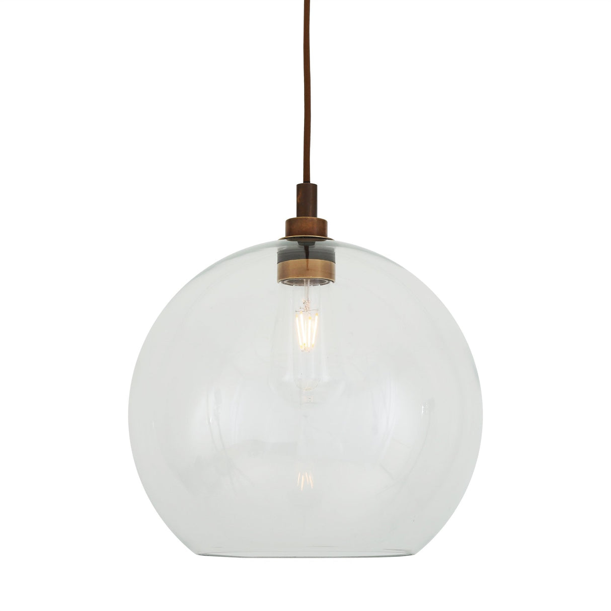 Leith Antique Brass Pendant Light - Globe Design for Ambiance