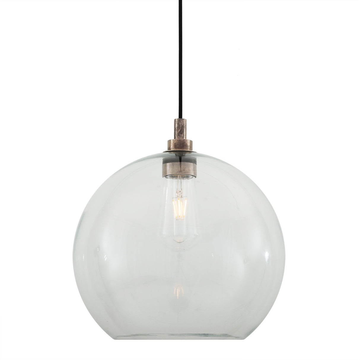 Leith Antique Brass Pendant Light - Globe Design for Ambiance