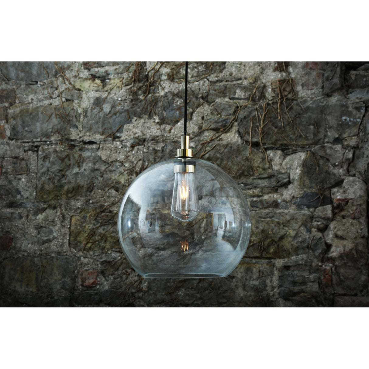 Leith Antique Brass Pendant Light - Globe Design for Ambiance