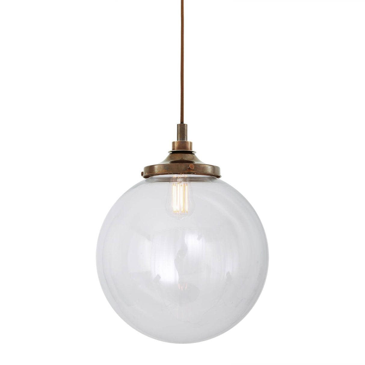 Vintage Brass Laguna Globe Pendant Light