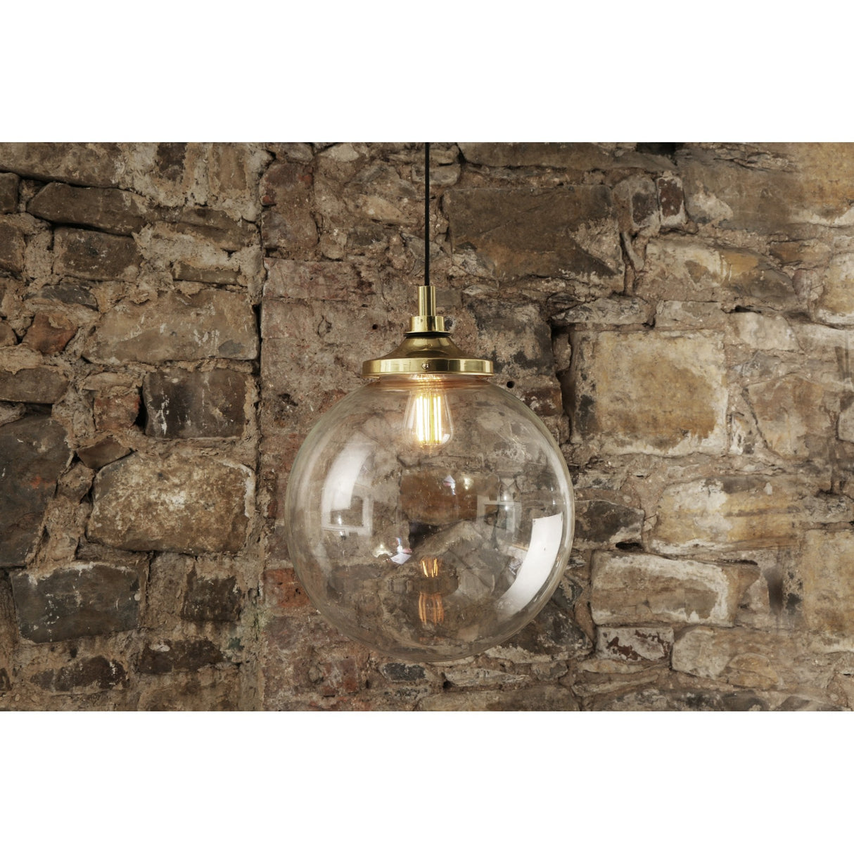 Vintage Brass Laguna Globe Pendant Light