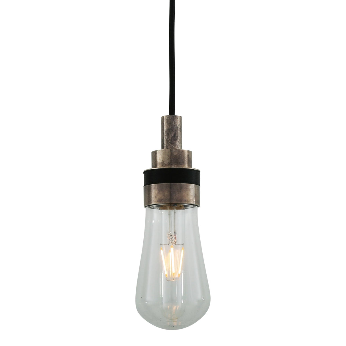 Bo Rustic Pendant Light with Antique Brass Finish and Edison Bulb
