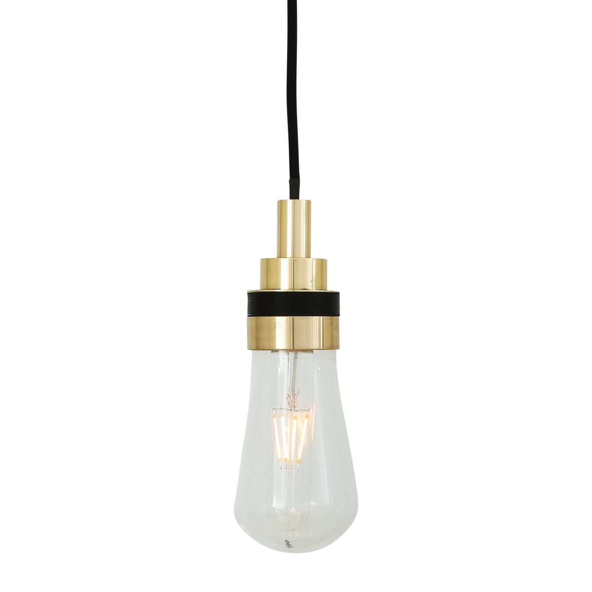 Bo Rustic Pendant Light with Antique Brass Finish and Edison Bulb
