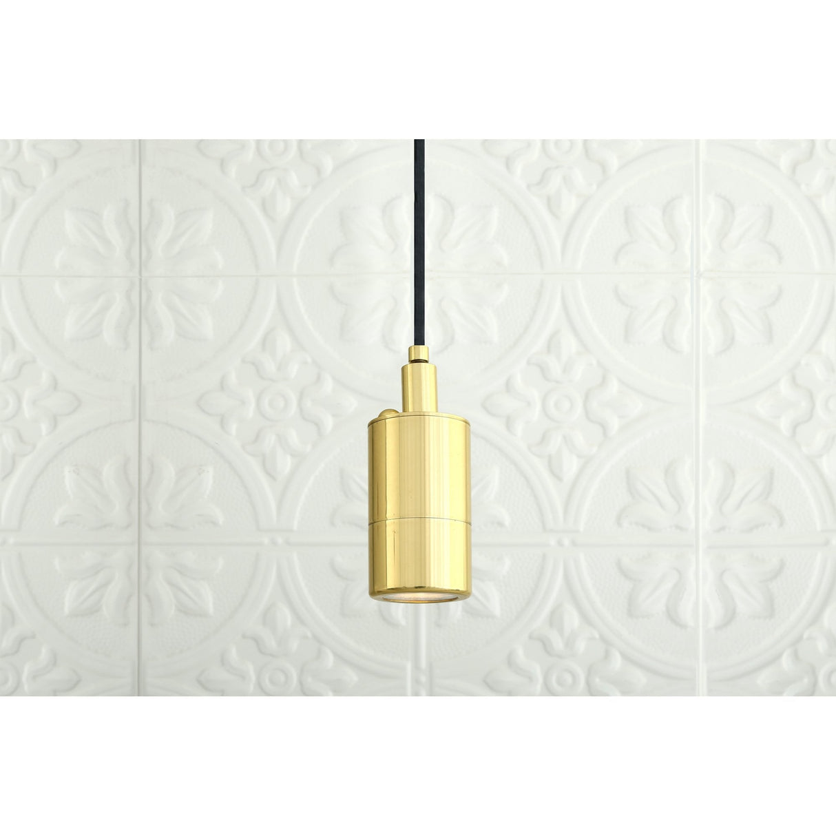 Contemporary Ennis Brass Cylinder Pendant Light