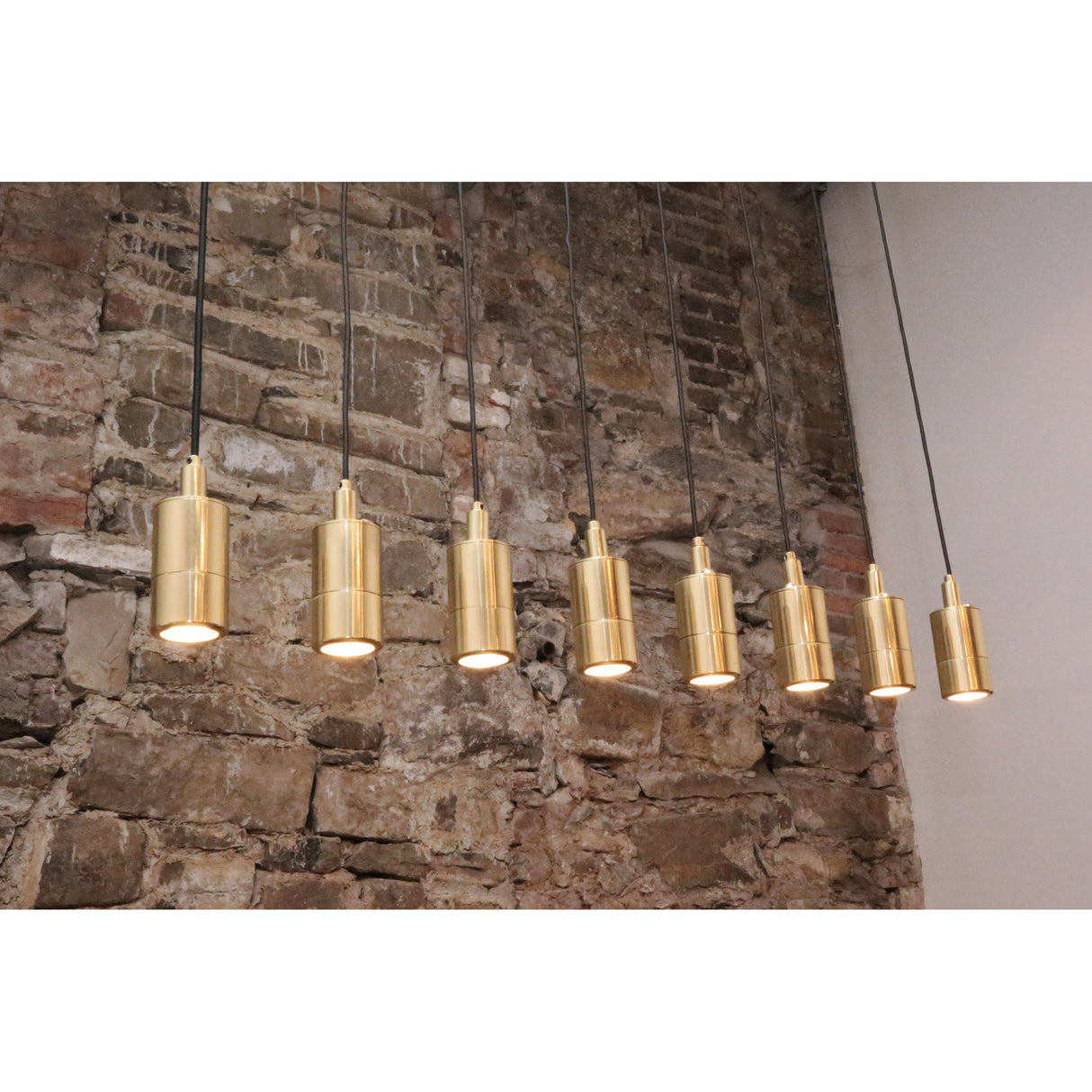 Contemporary Ennis Brass Cylinder Pendant Light