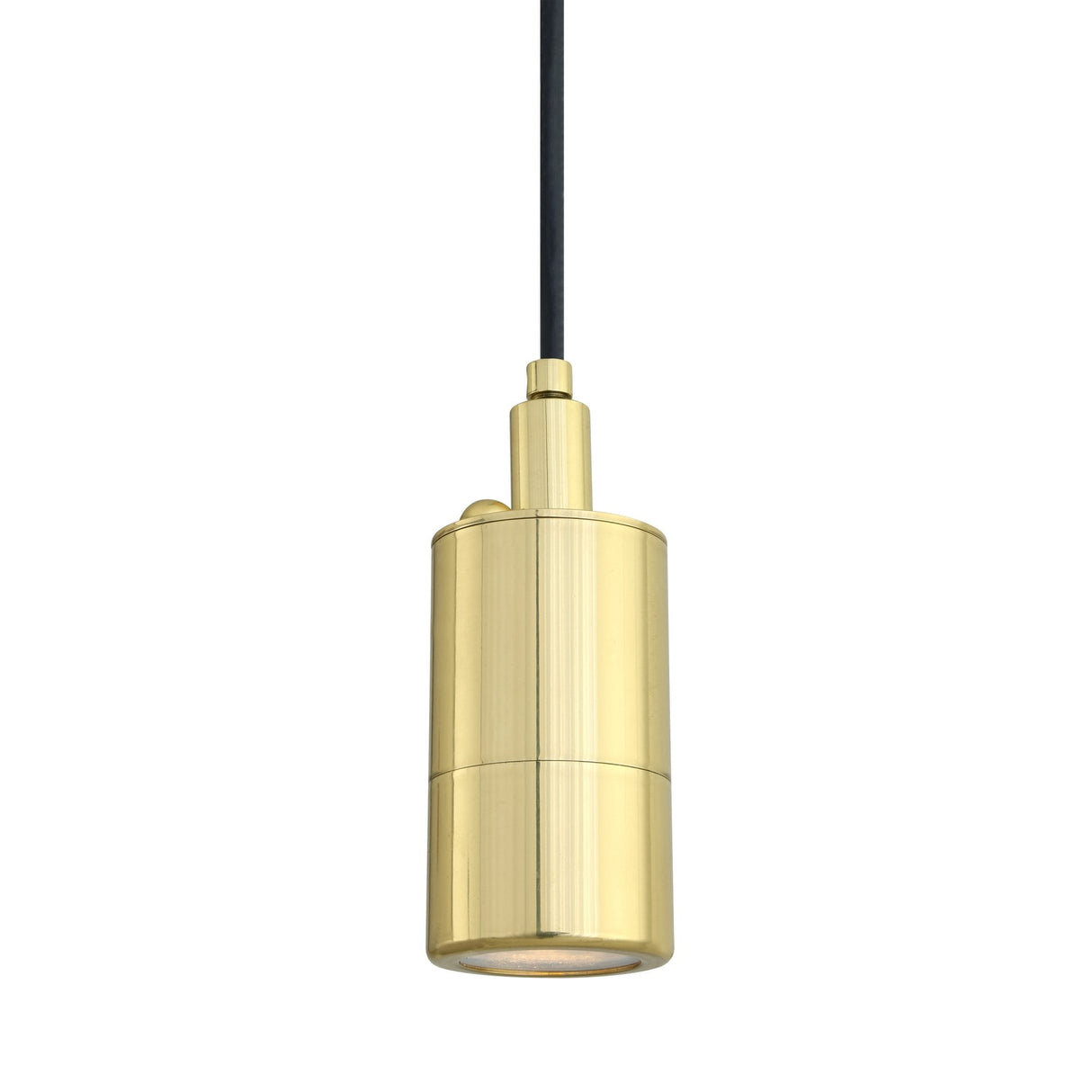 Contemporary Ennis Brass Cylinder Pendant Light