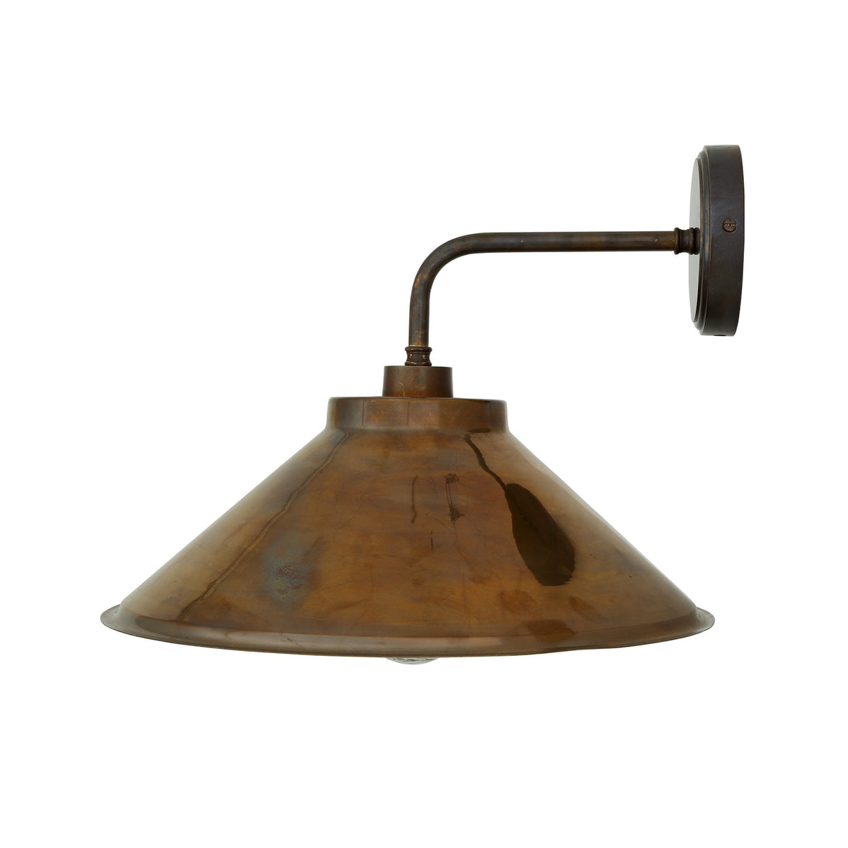 Nerissa Industrial Wall Light with Antique Brass Finish and Cone Shade