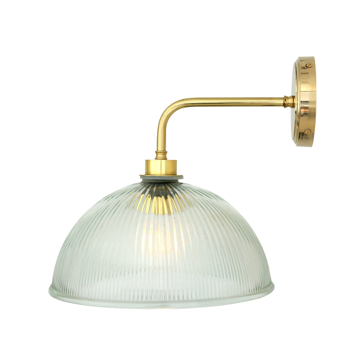 Antique Brass and Glass Vintage-Style Indoor Wall Sconce