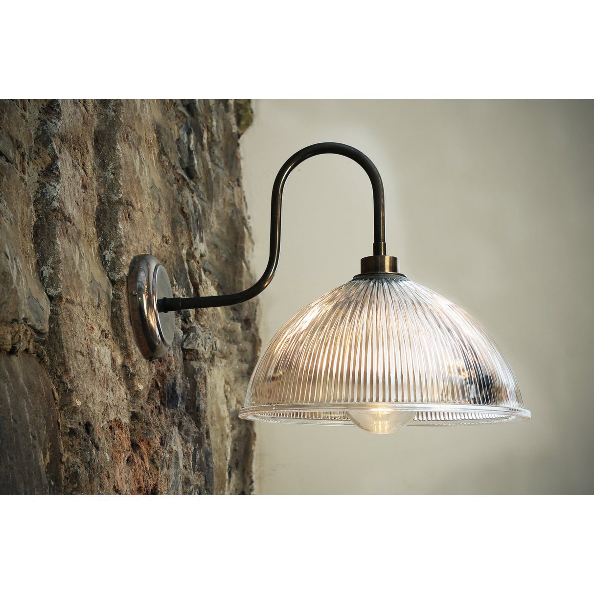 Maris Vintage Swan Neck Glass Bowl Wall Sconce Light